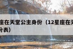 12星座在天堂公主身份（12星座在天堂公主身份表）