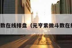 紫微斗数在线排盘（元亨紫微斗数在线排盘）