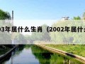 2003年属什么生肖（2002年属什么生肖）