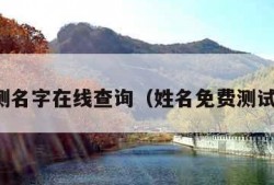 免费测名字在线查询（姓名免费测试打分）