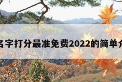 测名字打分最准免费2022的简单介绍