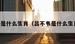 吕不韦是什么生肖（吕不韦是什么生肖属相）