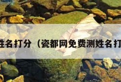 测姓名打分（瓷都网免费测姓名打分）