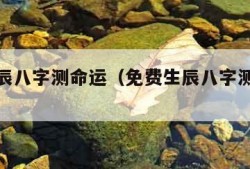 免费生辰八字测命运（免费生辰八字测试命运）