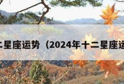 十二星座运势（2024年十二星座运势）