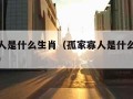 孤家寡人是什么生肖（孤家寡人是什么生肖打一生肖）