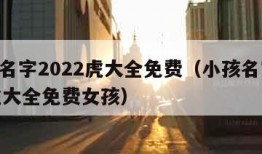 小孩名字2022虎大全免费（小孩名字2022虎大全免费女孩）