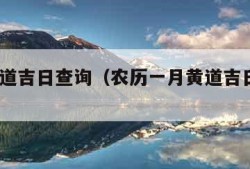 农历黄道吉日查询（农历一月黄道吉日查询2024）