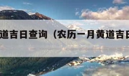 农历黄道吉日查询（农历一月黄道吉日查询2024）