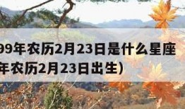 1999年农历2月23日是什么星座（1999年农历2月23日出生）