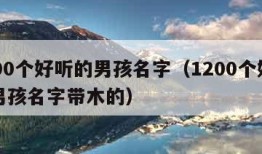 1200个好听的男孩名字（1200个好听的男孩名字带木的）